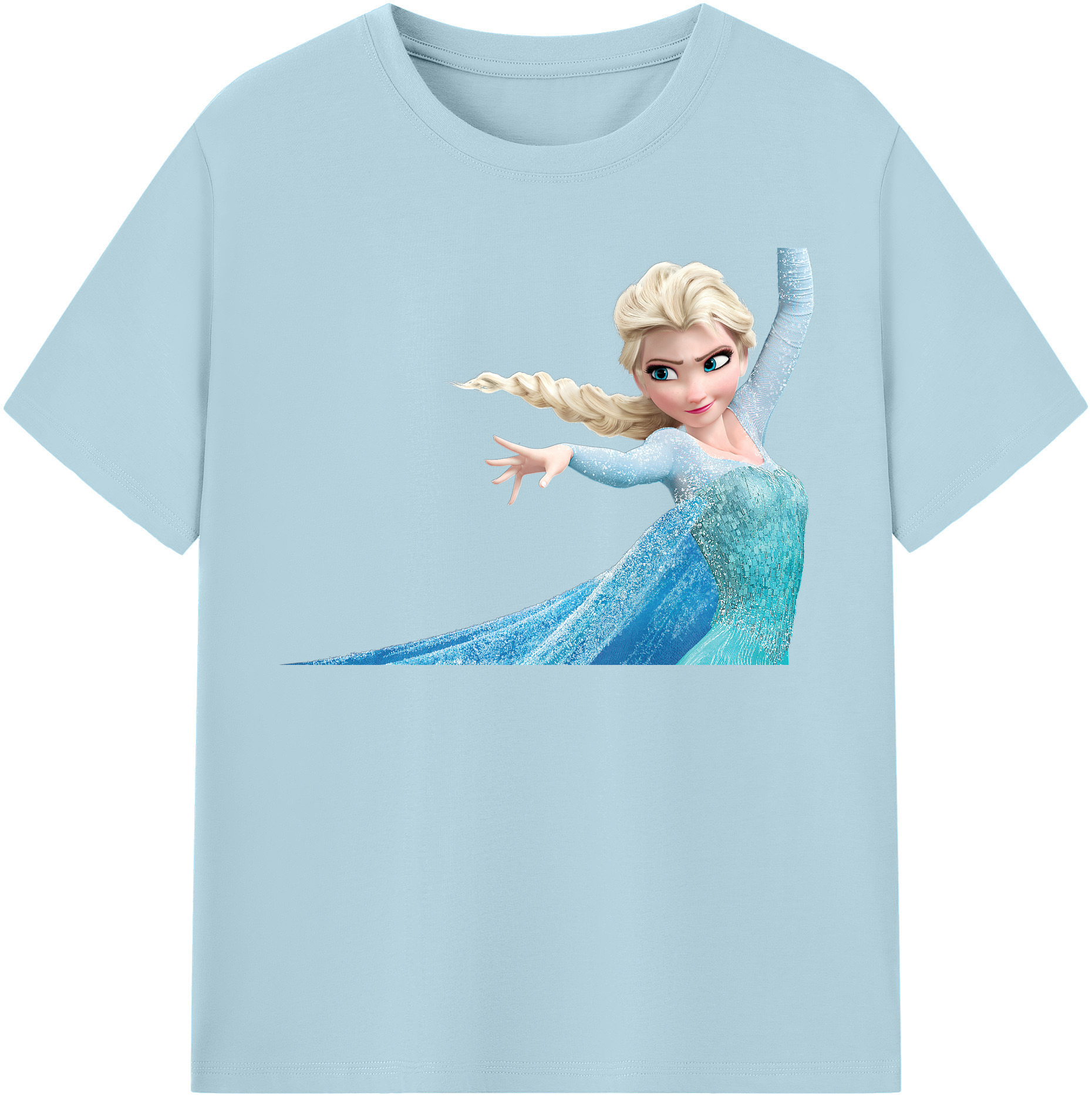 （画像用） アナと雪の女王 アンナ エルサ Frozen Anna Elsa 綿100％半袖Tシャツ（フロントプリント）